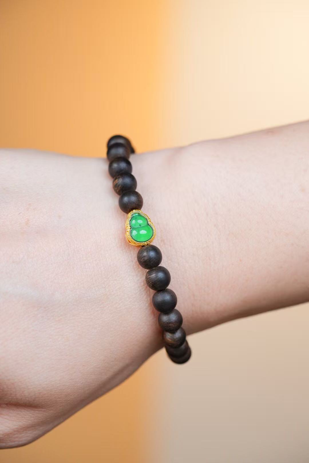 Dalagan Agarwood Jade Pendant with 18K Gold Gourd Inlay Exquisite Texture Sweet, Refreshing Fragrance