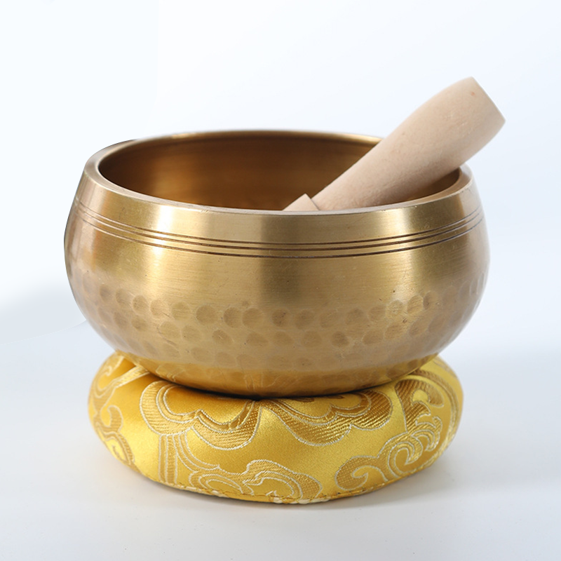 Handmade Nepalese Singing Bowl & Vajra Dorje Set – Tibetan Sound Bowl for Yoga, Meditation, Mindfulness & Decor