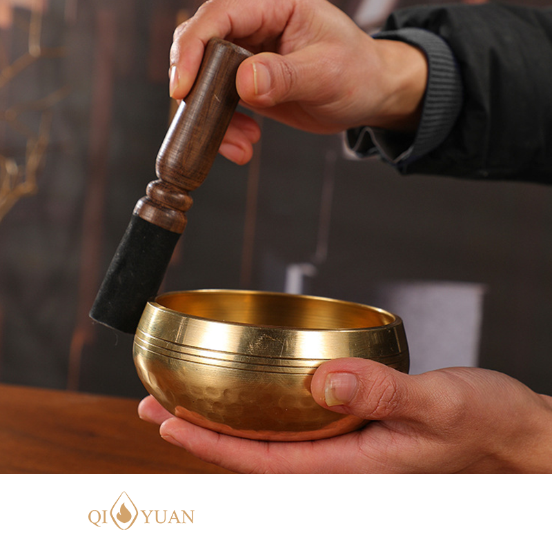 Handmade Nepalese Singing Bowl & Vajra Dorje Set – Tibetan Sound Bowl for Yoga, Meditation, Mindfulness & Decor