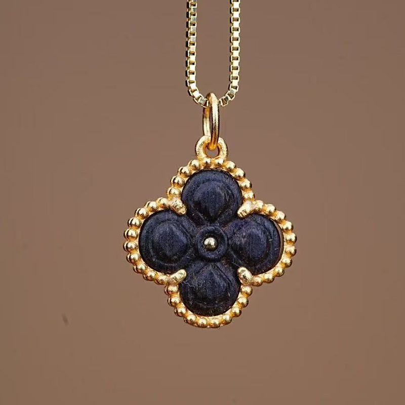 925 Gold-Plated Silver Four-Leaf Clover Necklace – Dalagan Old Material, Deeply Fragrant, Sweet Floral Aroma
