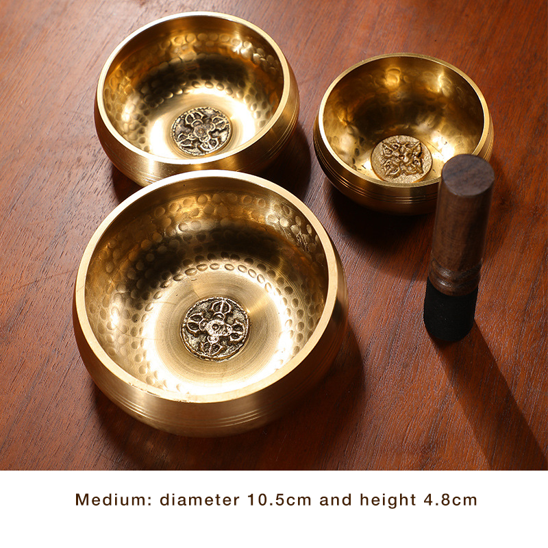 Handmade Nepalese Singing Bowl & Vajra Dorje Set – Tibetan Sound Bowl for Yoga, Meditation, Mindfulness & Decor