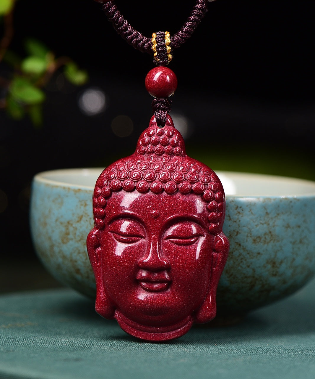 Natural Cinnabar & Zijing Sand Buddha Pendant – Attract Wealth, Ward Off Evil, Bring Peace and Good Luck