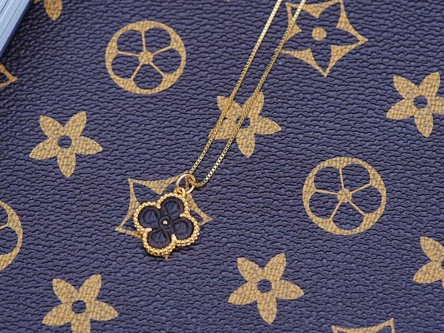 925 Gold-Plated Silver Four-Leaf Clover Necklace – Dalagan Old Material, Deeply Fragrant, Sweet Floral Aroma