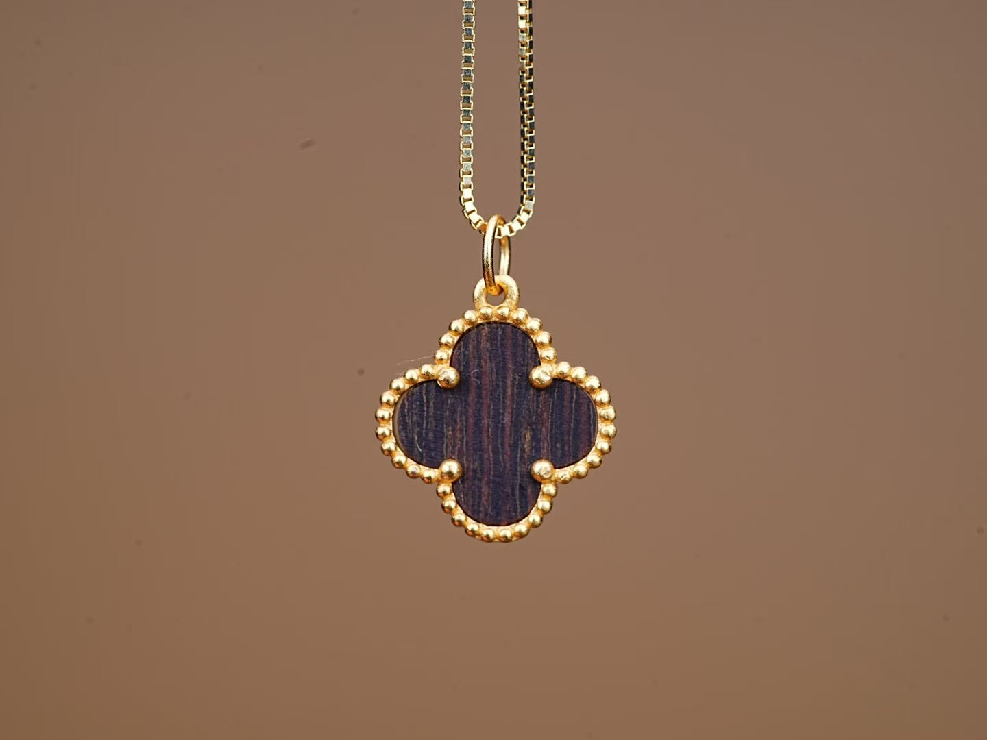 925 Gold-Plated Silver Four-Leaf Clover Necklace – Dalagan Old Material, Deeply Fragrant, Sweet Floral Aroma