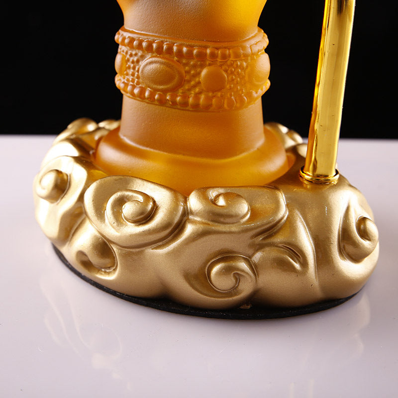 LED Buddha Hand Offering Lamp – Lotus Lantern Glass Lamp for Buddhist Hall, Altar & Meditation