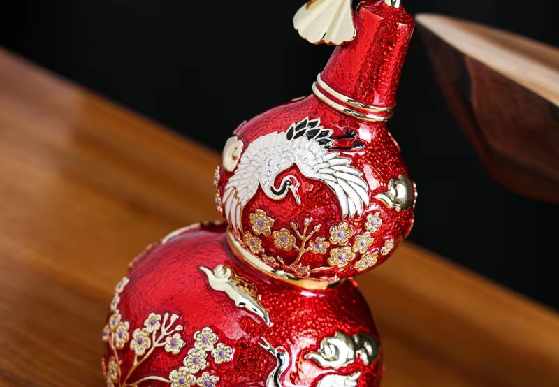 SHINNYGIFTS Hand Painted Metal Enamel Wu Lou | Fine Art Feng Shui Home Decor | Pewter Wu Lou Wholesale