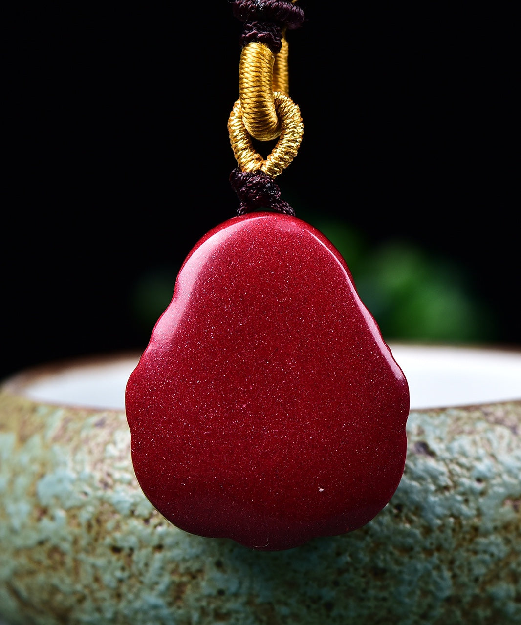 Natural Cinnabar & Purple Sand Buddha Pendant Necklace – Lucky Amulet for Peace, Protection & Good Fortune