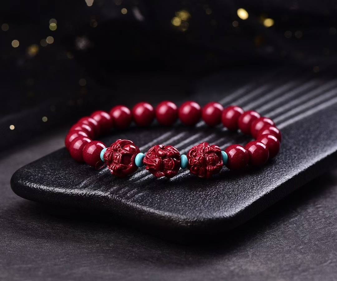Zijing Sand & Cinnabar Zodiac Bead Bracelet – Sanhe & Liuhe Designs for Men & Women | Lucky, Peaceful, Evil-Warding