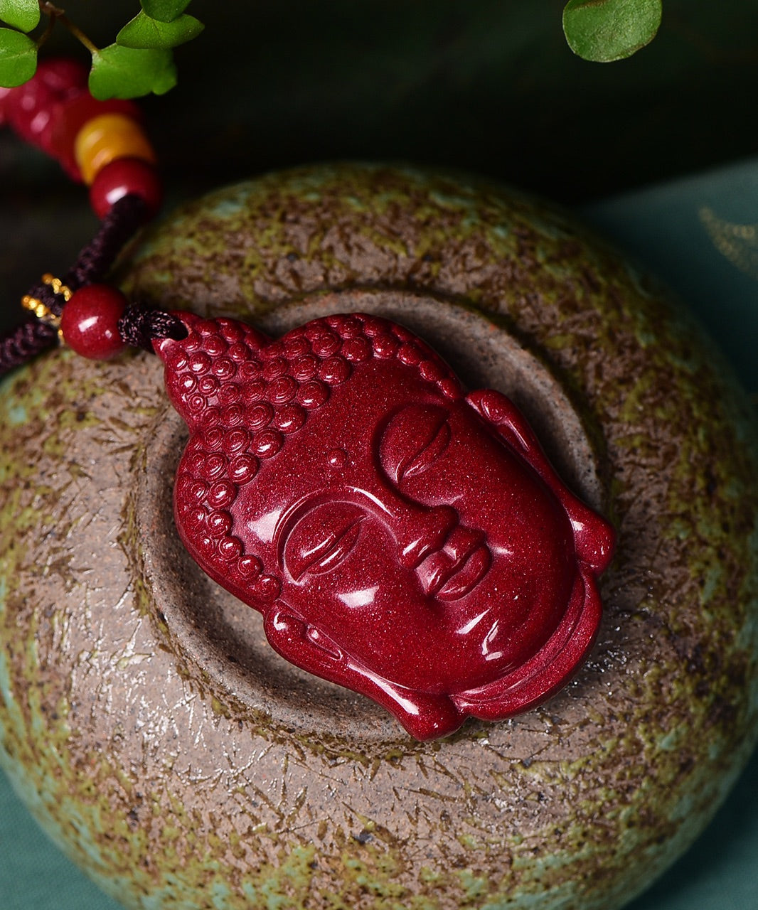Natural Cinnabar & Zijing Sand Buddha Pendant – Attract Wealth, Ward Off Evil, Bring Peace and Good Luck