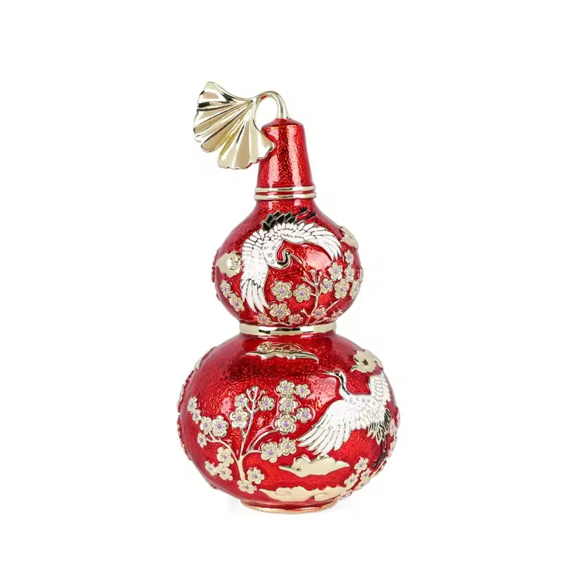 SHINNYGIFTS Hand Painted Metal Enamel Wu Lou | Fine Art Feng Shui Home Decor | Pewter Wu Lou Wholesale