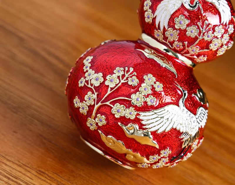 SHINNYGIFTS Hand Painted Metal Enamel Wu Lou | Fine Art Feng Shui Home Decor | Pewter Wu Lou Wholesale