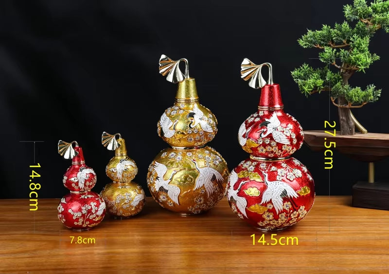 SHINNYGIFTS Hand Painted Metal Enamel Wu Lou | Fine Art Feng Shui Home Decor | Pewter Wu Lou Wholesale