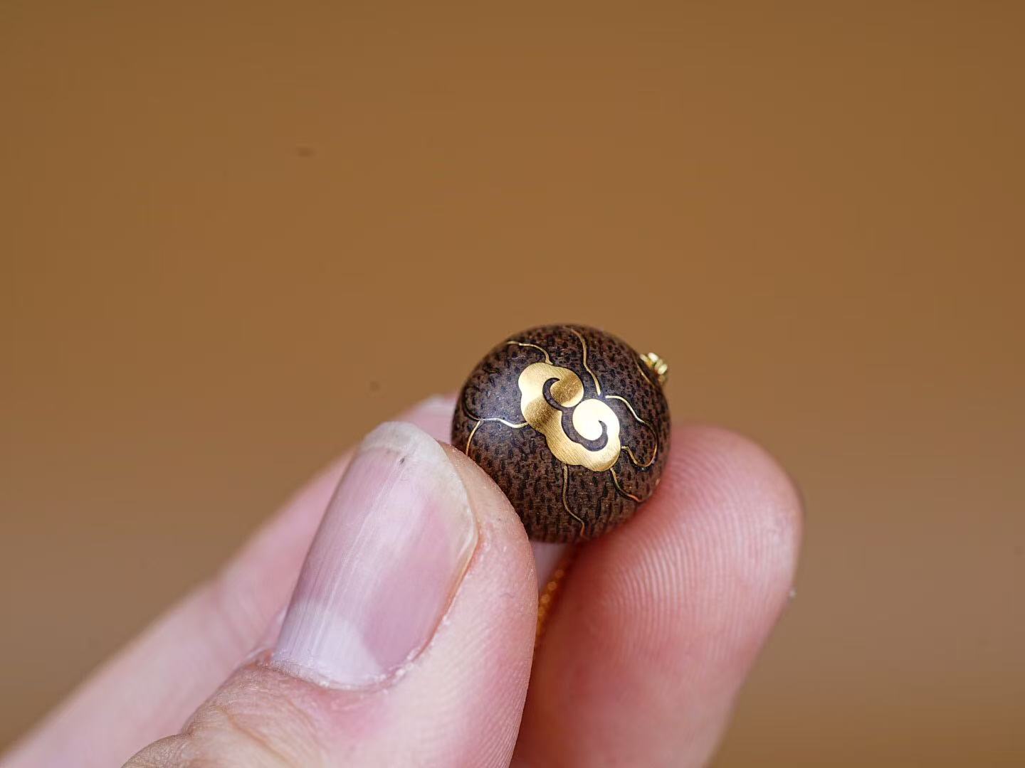 Dalagan Old Material Buddha Bead Necklace – 925 Gold-Plated Silver, Lucky & Wealth Amulet, Clear Grain, Sinking Aroma