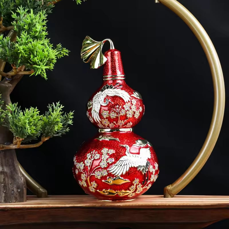 SHINNYGIFTS Hand Painted Metal Enamel Wu Lou | Fine Art Feng Shui Home Decor | Pewter Wu Lou Wholesale