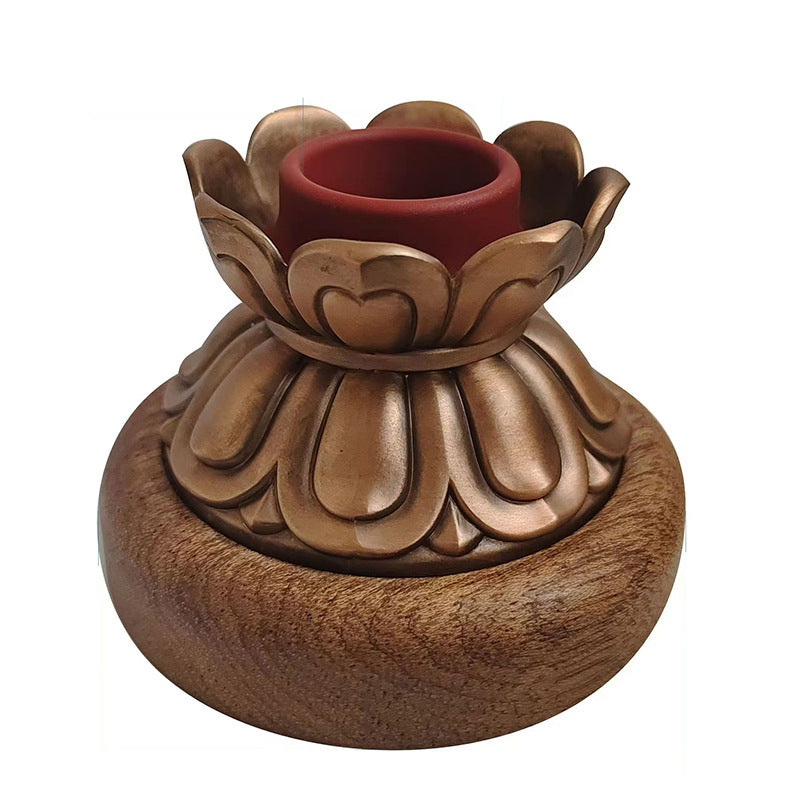 New Tibetan Hand-Rotating Gold Prayer Wheel – Retro Pure Copper Relief Bronze Cylinder with Wooden Handle | Large, Medium, Small Ornaments