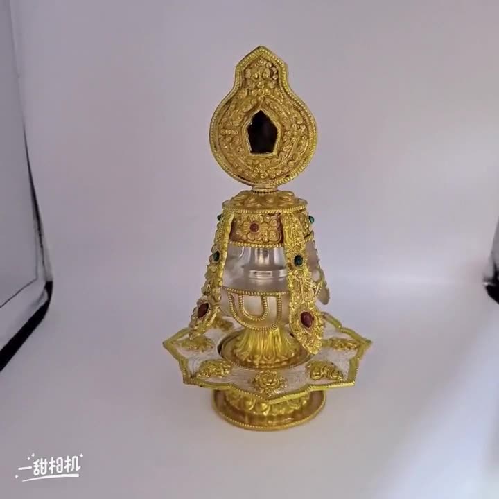 Handmade Nepalese Copper Eight Auspicious Symbols Offering Set – Large Tibetan Longevity Vase Buddhist Altar Decor