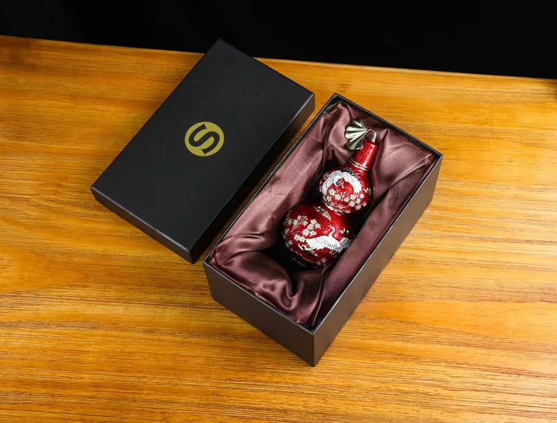 SHINNYGIFTS Hand Painted Metal Enamel Wu Lou | Fine Art Feng Shui Home Decor | Pewter Wu Lou Wholesale